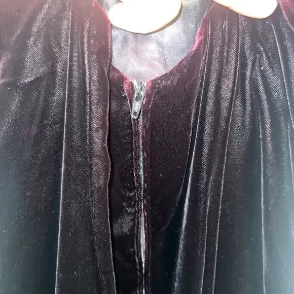 VIP Boutique long velvet prom formal gown spaghetti straps rhinestone bling 4 - Picture 5 of 8